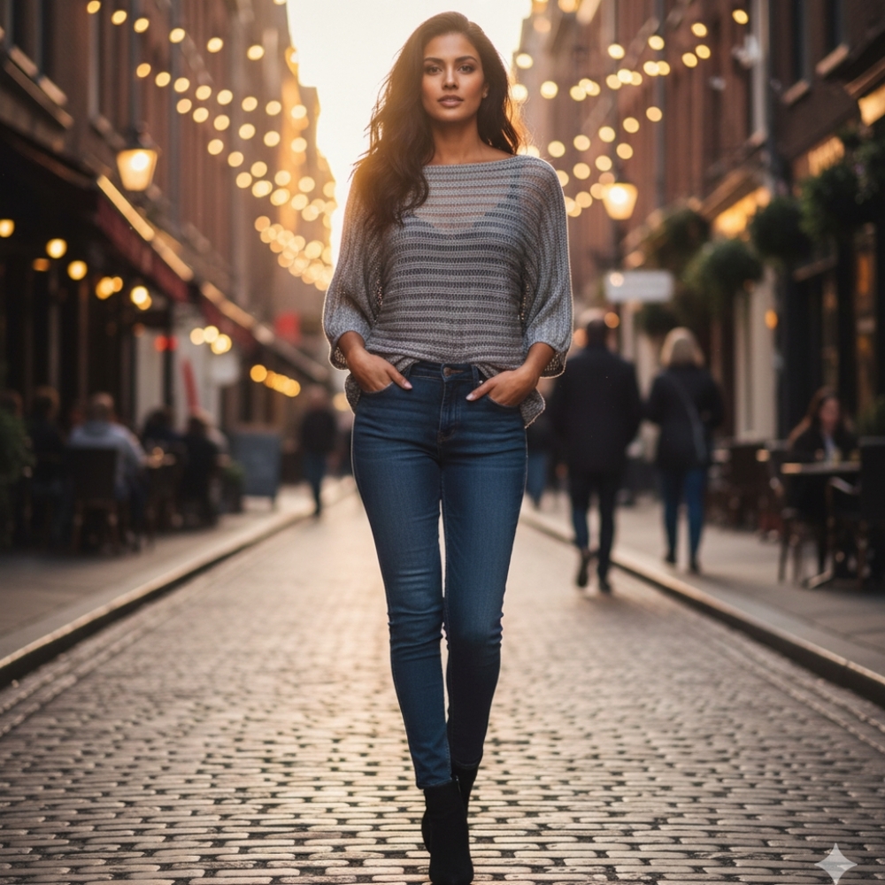 Fang Silver semi sheer sweater